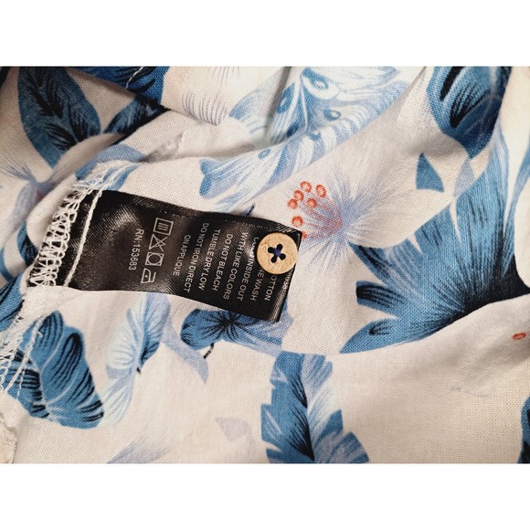 Resort Wear Seaspice Men's 100% Cotton Button-Up Short-Sleeved Floral Shirt XXL - Picture 7 of 7